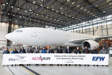 EFW Redelivers its First A330P2F to Altavair for Operation by MasAir Cargo source ST Engineering