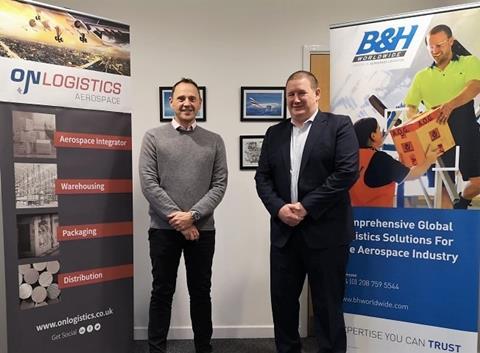 (L) OnLogistics Managing Director, Nick Bennett and B&H Worldwide’s Business Development Manager – Western Europe, Alistair McVicar