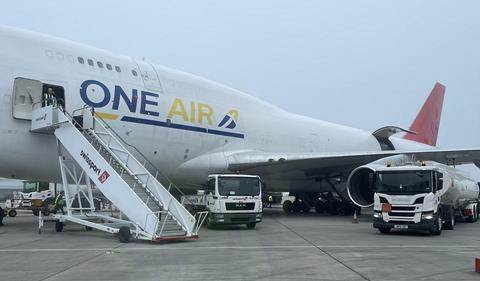 One Airs first flight arrived at East Midlands Airport from Hong Kong