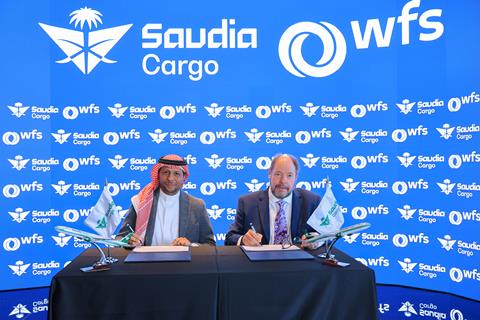 Loay Mashabi, CEO and MD, Saudia Cargo (left) and John Batten, chief executive, Gateway Services, EMEAA, WFS
