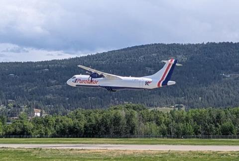 ATR 72-500P2F test flight for Purolator