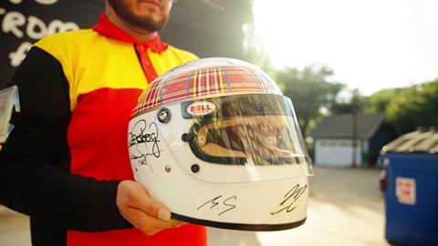 Signed racing driver helmet