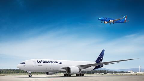 Lufthansa Cargo freighter and ITA Airways aircraft