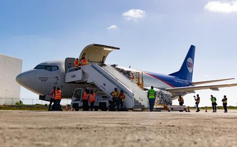 Uniworld flight at Punta Cana airport