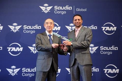 TAM Group's Tam Wing Kun (left) and Saudia Cargo's Loay Mashabi