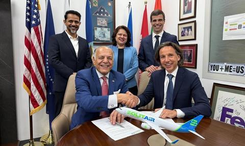 Hamdi Osman, founder and chief executive of SolitAir (left) and Yoram Allalouf, partner at World Star Aviation