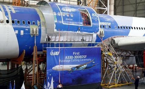 A330-300 freighter conversion door cutting