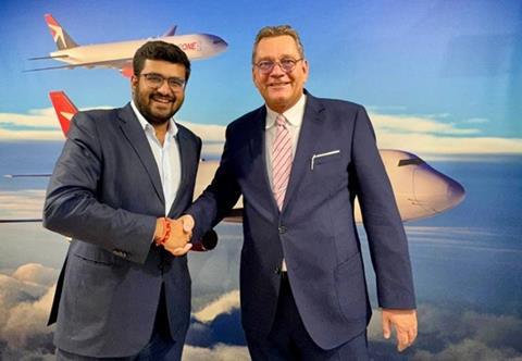 Guneet Mirchandani, executive chairman of Air One (left) and Ingo Zimmer, chief executive of ATC Aviation Services