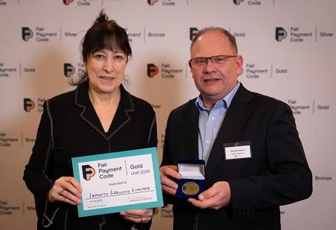 Liz Barclay, Small Business Commissioner (L) and Michael Hasking, Infinity Logistics