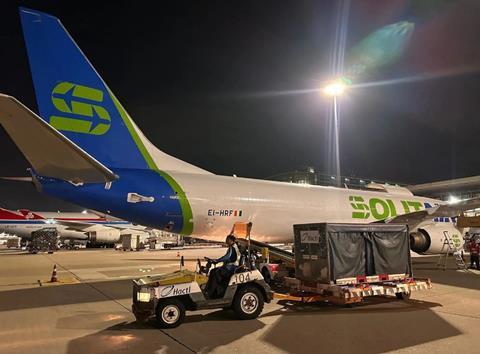 SolitAir Boeing 737 freighter at Hong Kong International