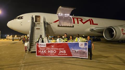 Astral Aviation's first Haikou to Johannesburg flight